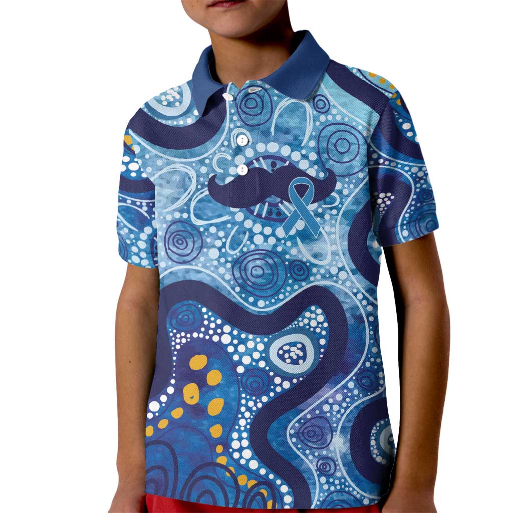 Australia Indigenous Blue Ribbon Kid Polo Shirt Mo Bros Mustache - Aussie Hoodie