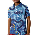 Australia Indigenous Blue Ribbon Kid Polo Shirt Mo Bros Mustache - Aussie Hoodie