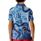 Australia Indigenous Blue Ribbon Kid Polo Shirt Mo Bros Mustache - Aussie Hoodie