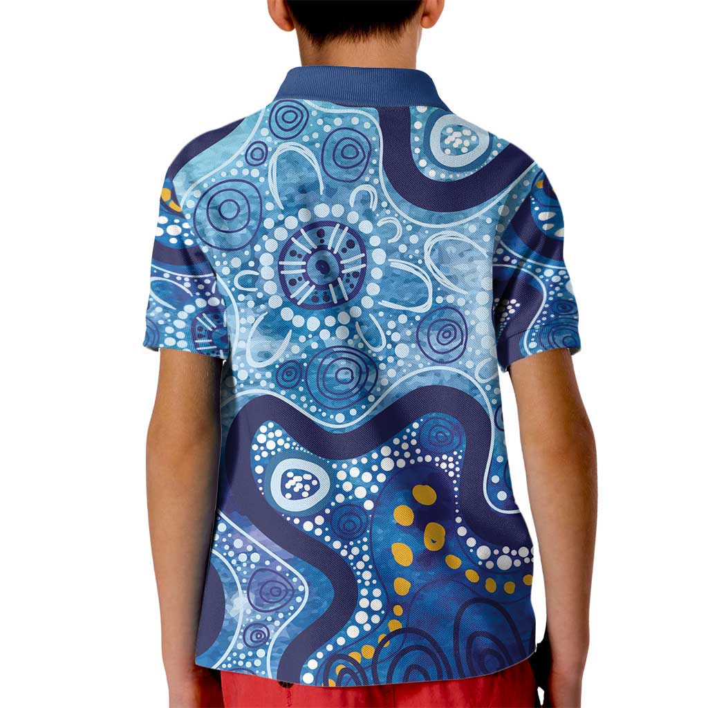 Australia Indigenous Blue Ribbon Kid Polo Shirt Mo Bros Mustache - Aussie Hoodie
