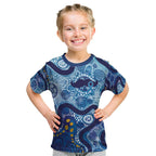 Australia Indigenous Blue Ribbon Kid T Shirt Mo Bros Mustache - Aussie Hoodie