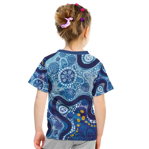 Australia Indigenous Blue Ribbon Kid T Shirt Mo Bros Mustache - Aussie Hoodie