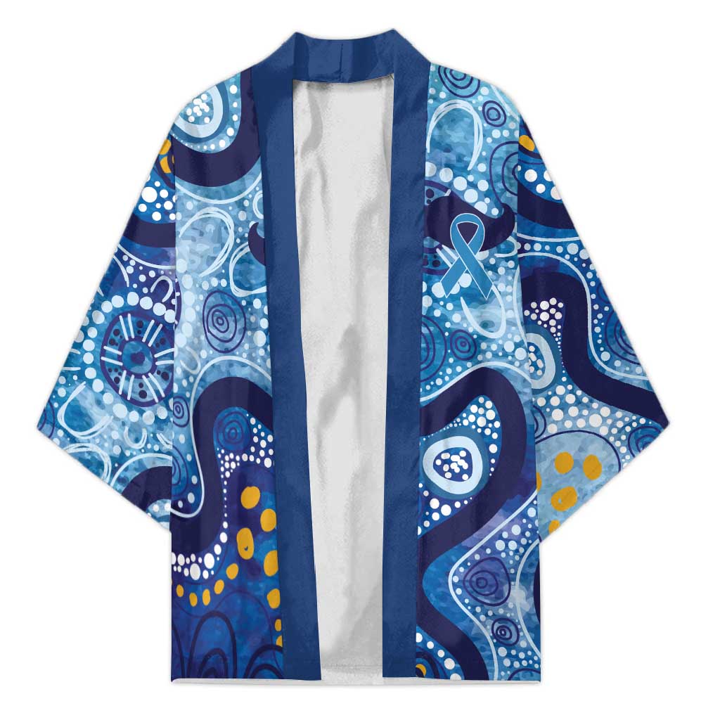 Australia Indigenous Blue Ribbon Kimono Mo Bros Mustache - Aussie Hoodie