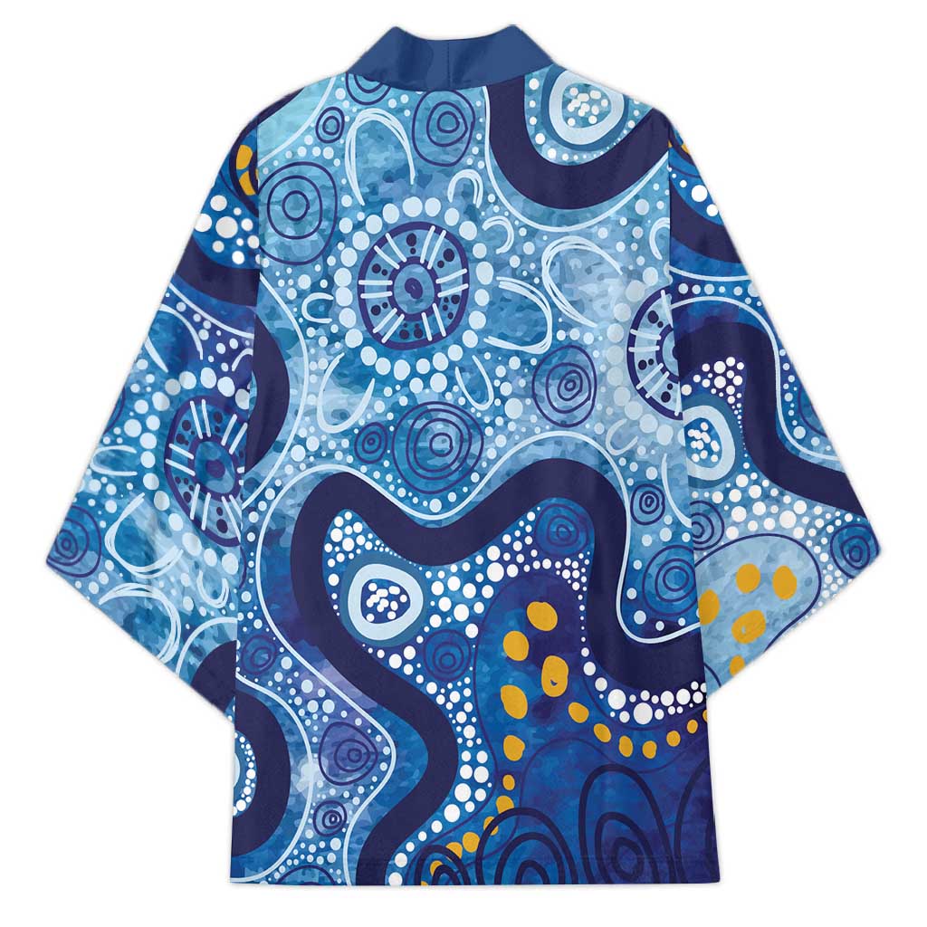 Australia Indigenous Blue Ribbon Kimono Mo Bros Mustache - Aussie Hoodie