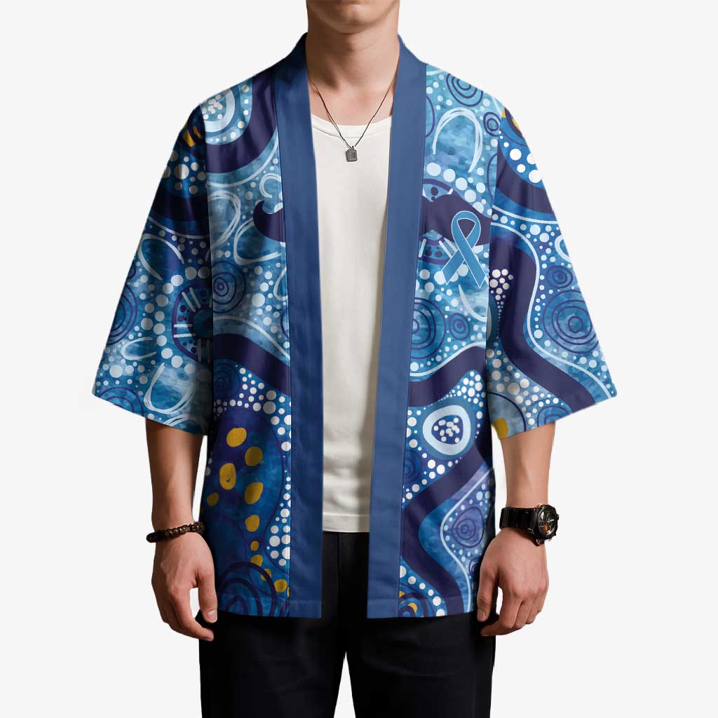 Australia Indigenous Blue Ribbon Kimono Mo Bros Mustache - Aussie Hoodie