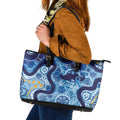 Australia Indigenous Blue Ribbon Leather Tote Bag Mo Bros Mustache - Aussie Hoodie