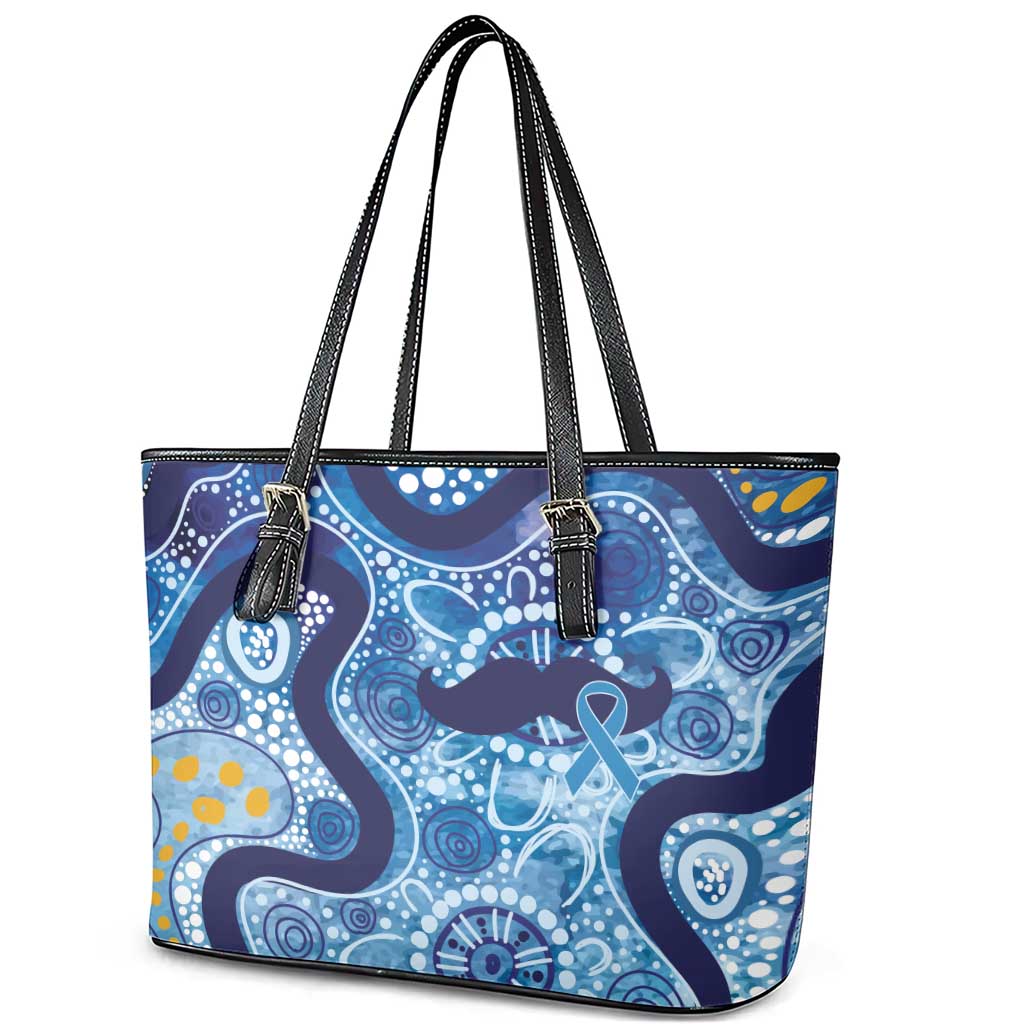 Australia Indigenous Blue Ribbon Leather Tote Bag Mo Bros Mustache - Aussie Hoodie