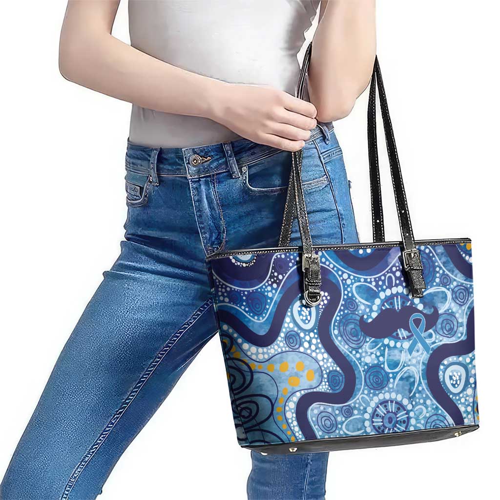 Australia Indigenous Blue Ribbon Leather Tote Bag Mo Bros Mustache - Aussie Hoodie
