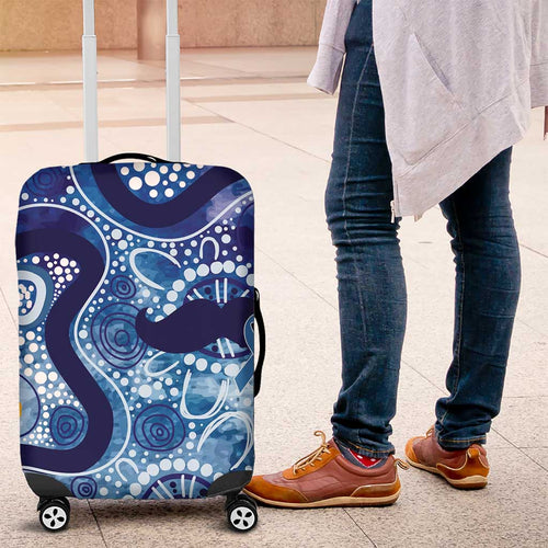 Australia Indigenous Blue Ribbon Luggage Cover Mo Bros Mustache - Aussie Hoodie
