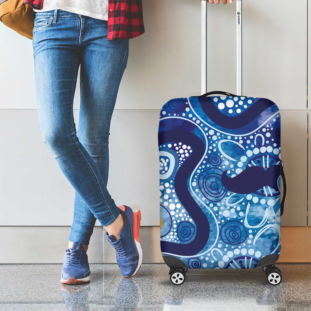 Australia Indigenous Blue Ribbon Luggage Cover Mo Bros Mustache - Aussie Hoodie