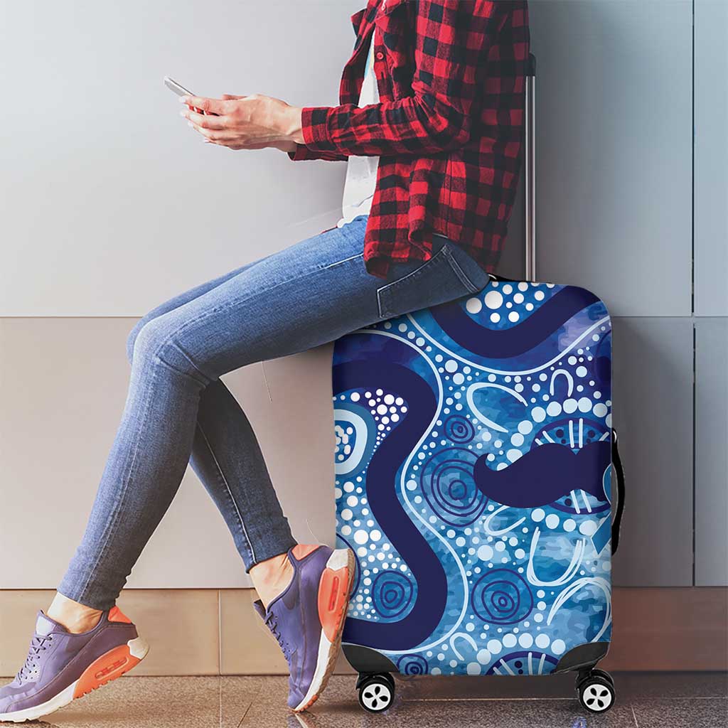 Australia Indigenous Blue Ribbon Luggage Cover Mo Bros Mustache - Aussie Hoodie