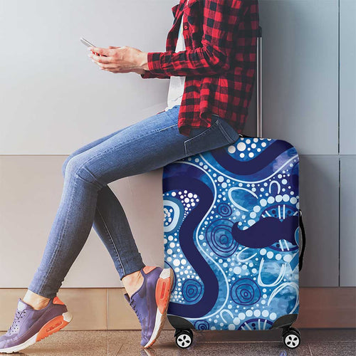 Australia Indigenous Blue Ribbon Luggage Cover Mo Bros Mustache - Aussie Hoodie