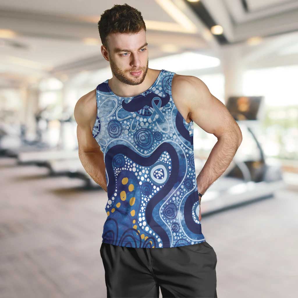 Australia Indigenous Blue Ribbon Men Tank Top Mo Bros Mustache - Aussie Hoodie