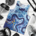 Australia Indigenous Blue Ribbon Men Tank Top Mo Bros Mustache - Aussie Hoodie