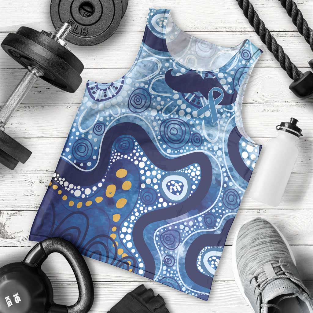 Australia Indigenous Blue Ribbon Men Tank Top Mo Bros Mustache - Aussie Hoodie