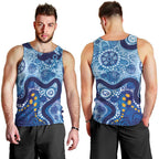 Australia Indigenous Blue Ribbon Men Tank Top Mo Bros Mustache - Aussie Hoodie