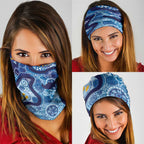 Australia Indigenous Blue Ribbon Neck Gaiter Mo Bros Mustache - Aussie Hoodie