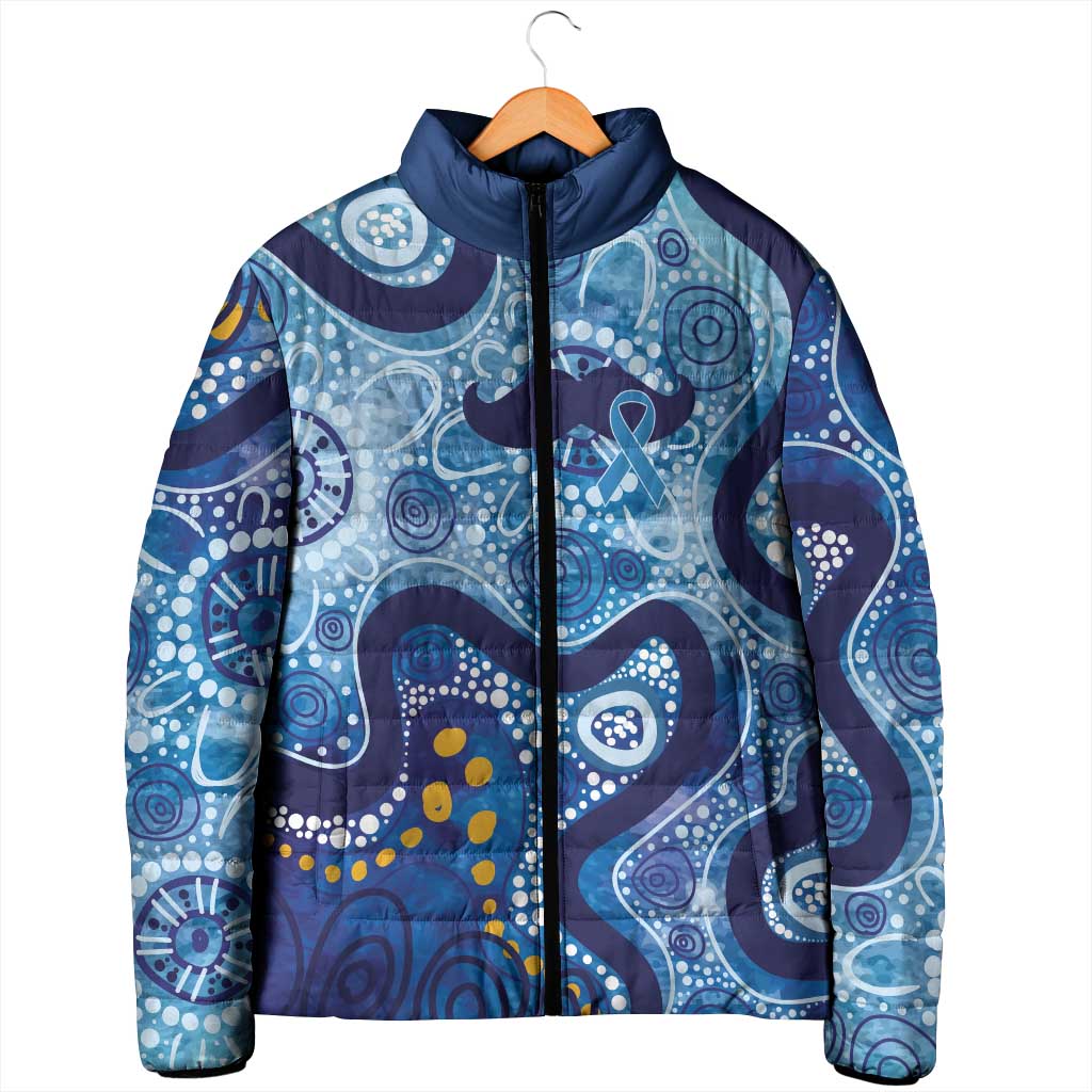 Australia Indigenous Blue Ribbon Padded Jacket Mo Bros Mustache - Aussie Hoodie