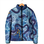 Australia Indigenous Blue Ribbon Padded Jacket Mo Bros Mustache - Aussie Hoodie