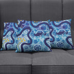 Australia Indigenous Blue Ribbon Pillow Cover Mo Bros Mustache - Aussie Hoodie