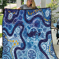 Australia Indigenous Blue Ribbon Quilt Mo Bros Mustache - Aussie Hoodie