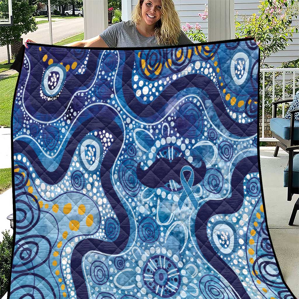Australia Indigenous Blue Ribbon Quilt Mo Bros Mustache - Aussie Hoodie