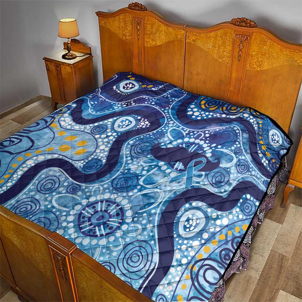 Australia Indigenous Blue Ribbon Quilt Mo Bros Mustache - Aussie Hoodie