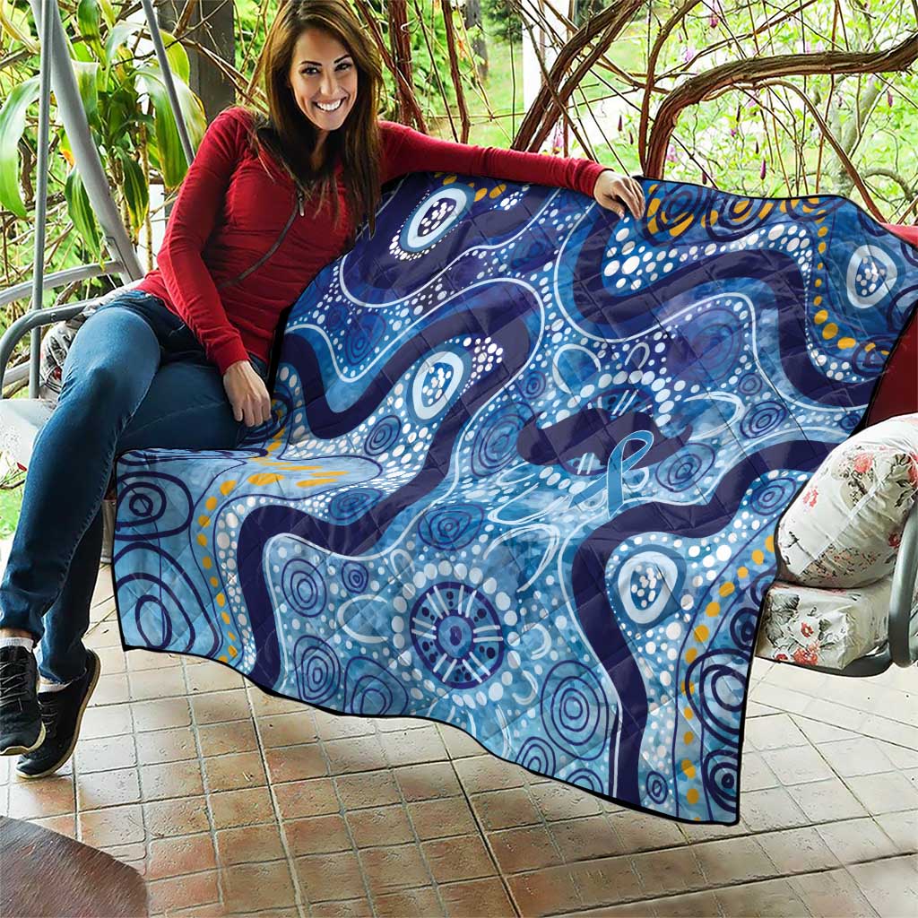 Australia Indigenous Blue Ribbon Quilt Mo Bros Mustache - Aussie Hoodie