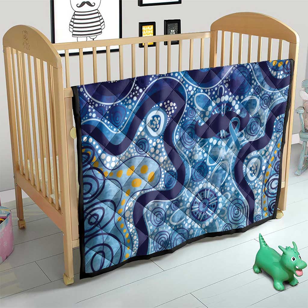 Australia Indigenous Blue Ribbon Quilt Mo Bros Mustache - Aussie Hoodie