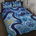 Australia Indigenous Blue Ribbon Quilt Bed Set Mo Bros Mustache - Aussie Hoodie
