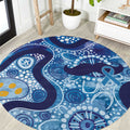 Australia Indigenous Blue Ribbon Round Carpet Mo Bros Mustache - Aussie Hoodie