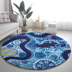 Australia Indigenous Blue Ribbon Round Carpet Mo Bros Mustache - Aussie Hoodie