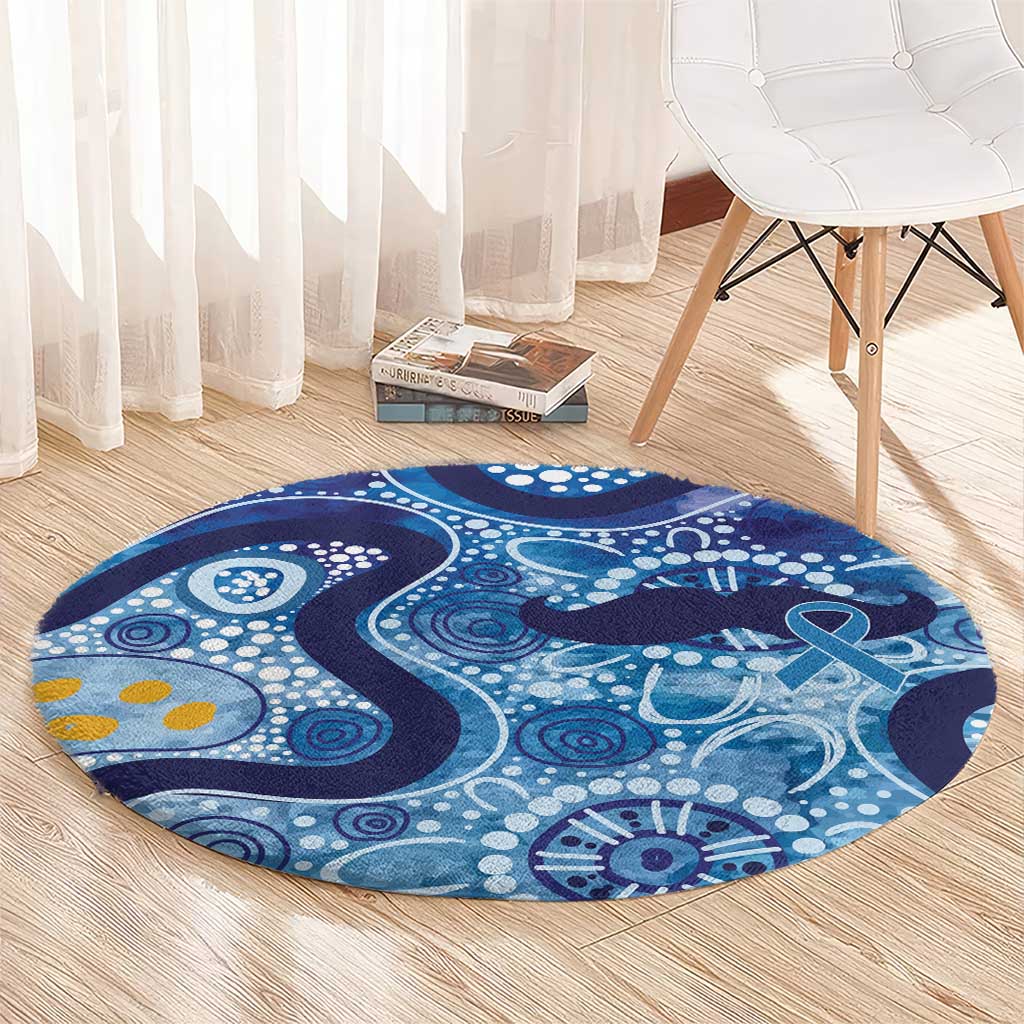 Australia Indigenous Blue Ribbon Round Carpet Mo Bros Mustache - Aussie Hoodie