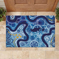 Australia Indigenous Blue Ribbon Rubber Doormat Mo Bros Mustache - Aussie Hoodie