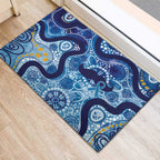 Australia Indigenous Blue Ribbon Rubber Doormat Mo Bros Mustache - Aussie Hoodie