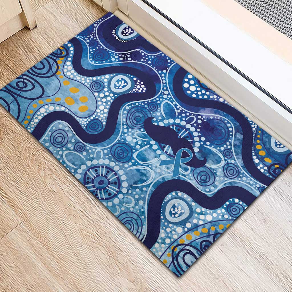 Australia Indigenous Blue Ribbon Rubber Doormat Mo Bros Mustache - Aussie Hoodie