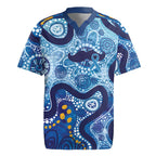 Australia Indigenous Blue Ribbon Rugby Jersey Mo Bros Mustache - Aussie Hoodie