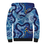 Australia Indigenous Blue Ribbon Sherpa Hoodie Mo Bros Mustache - Aussie Hoodie