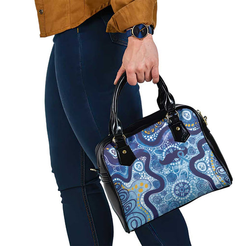 Australia Indigenous Blue Ribbon Shoulder Handbag Mo Bros Mustache - Aussie Hoodie
