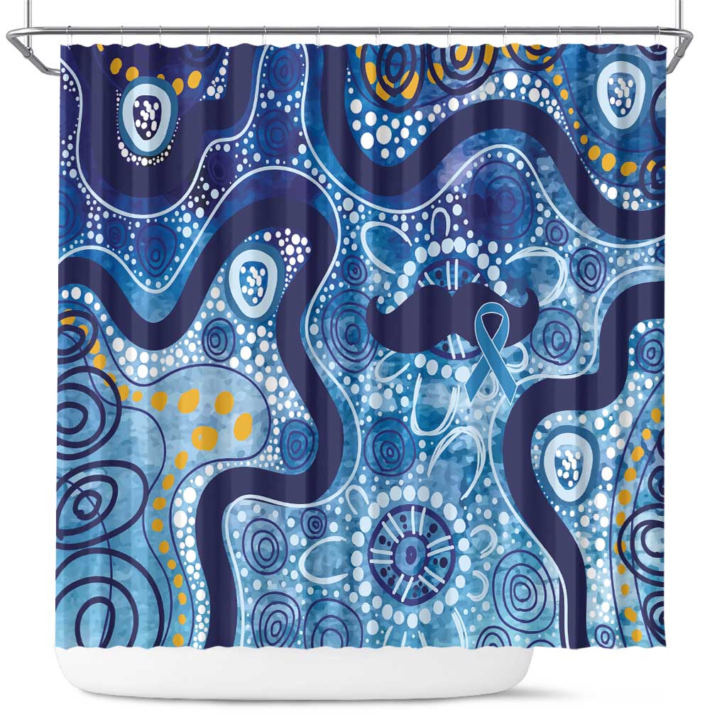 Australia Indigenous Blue Ribbon Shower Curtain Mo Bros Mustache - Aussie Hoodie