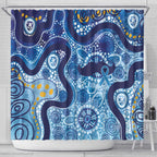Australia Indigenous Blue Ribbon Shower Curtain Mo Bros Mustache - Aussie Hoodie