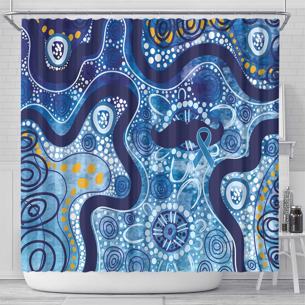 Australia Indigenous Blue Ribbon Shower Curtain Mo Bros Mustache - Aussie Hoodie