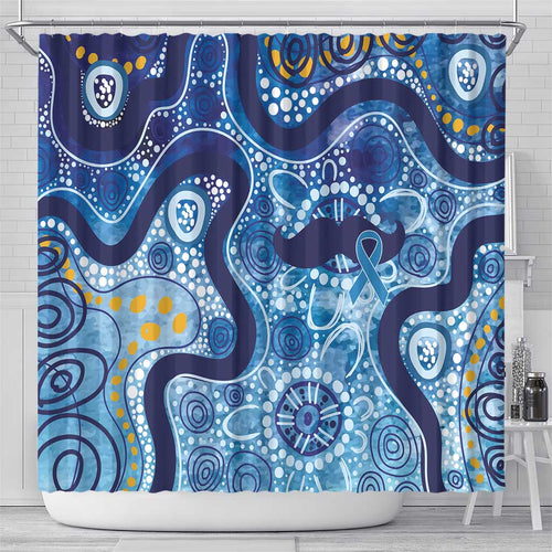 Australia Indigenous Blue Ribbon Shower Curtain Mo Bros Mustache - Aussie Hoodie