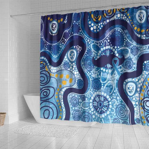 Australia Indigenous Blue Ribbon Shower Curtain Mo Bros Mustache - Aussie Hoodie