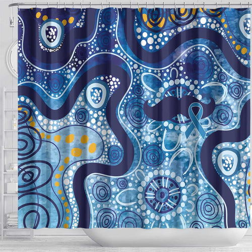 Australia Indigenous Blue Ribbon Shower Curtain Mo Bros Mustache - Aussie Hoodie