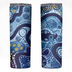 Australia Indigenous Blue Ribbon Skinny Tumbler Mo Bros Mustache - Aussie Hoodie