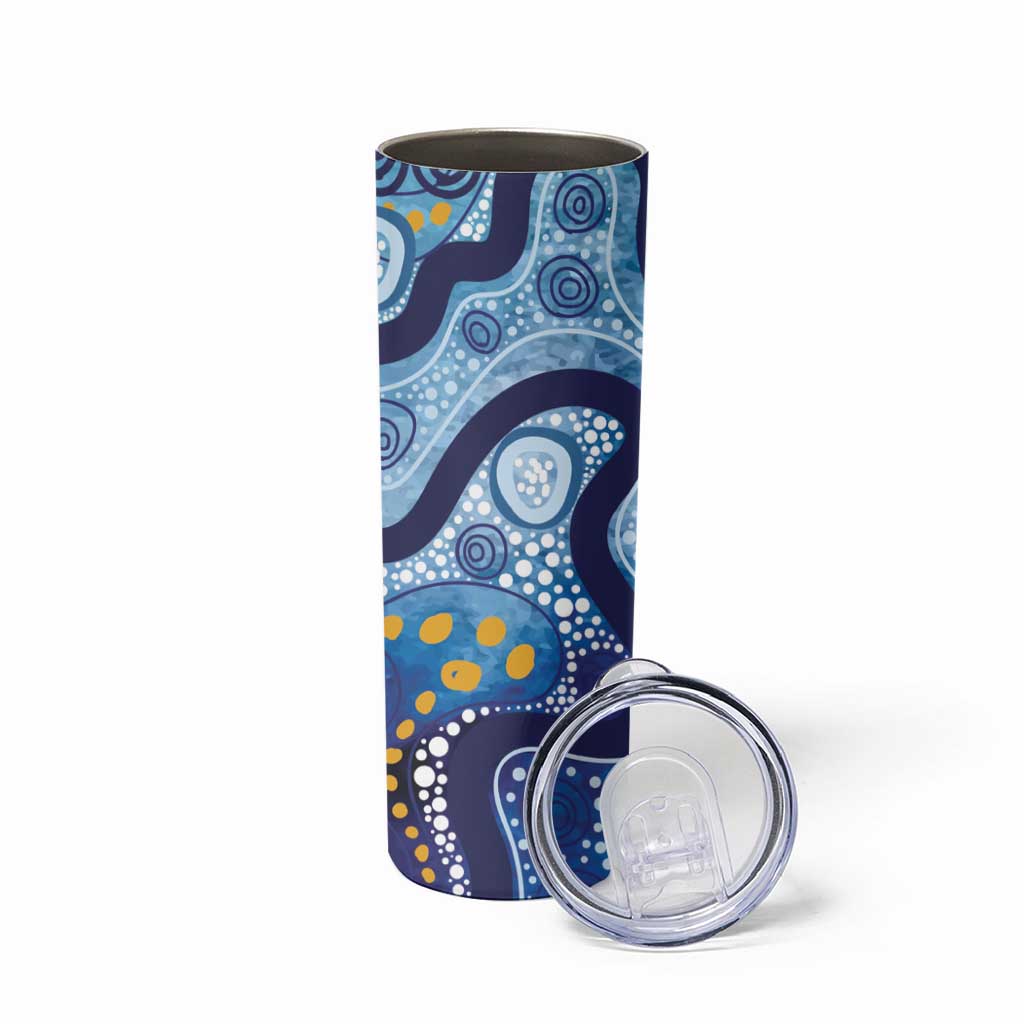 Australia Indigenous Blue Ribbon Skinny Tumbler Mo Bros Mustache - Aussie Hoodie