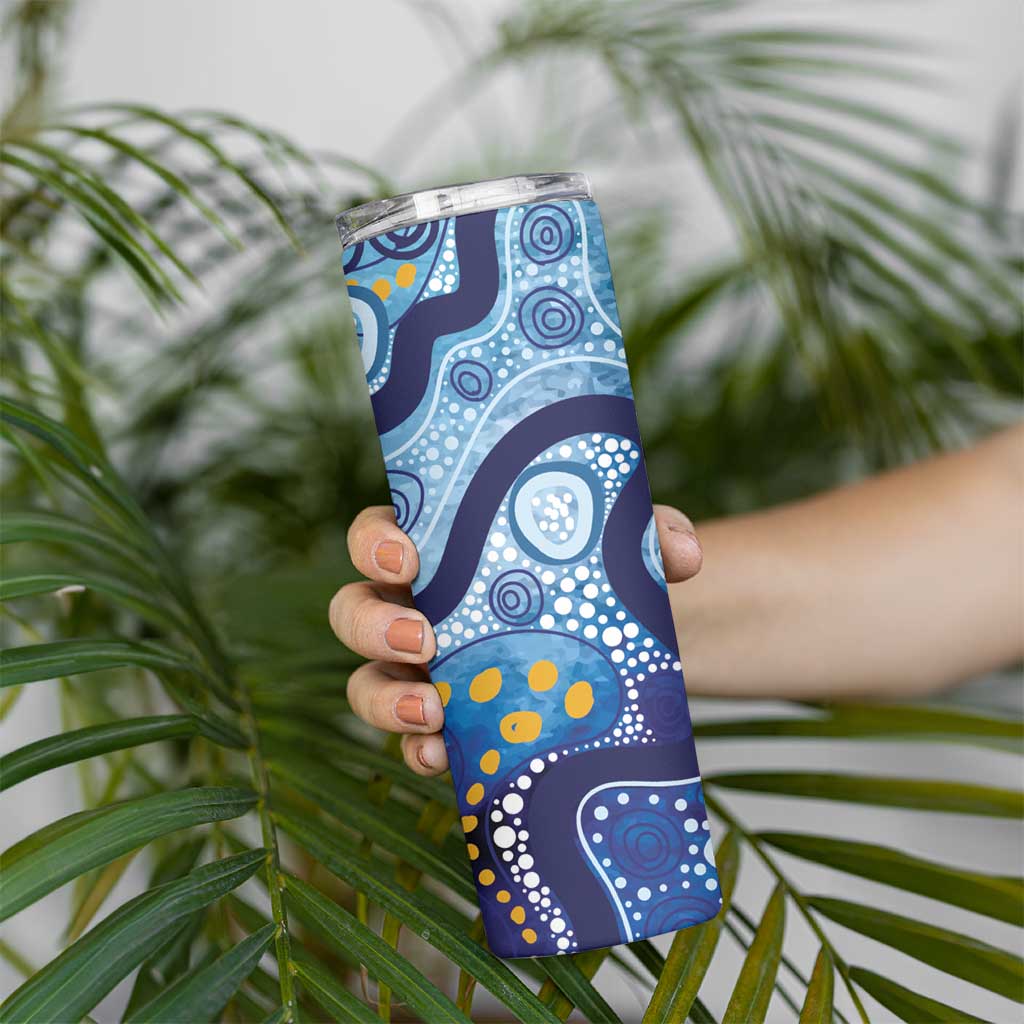 Australia Indigenous Blue Ribbon Skinny Tumbler Mo Bros Mustache - Aussie Hoodie