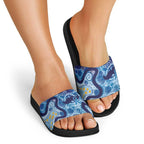 Australia Indigenous Blue Ribbon Slide Sandals Mo Bros Mustache - Aussie Hoodie