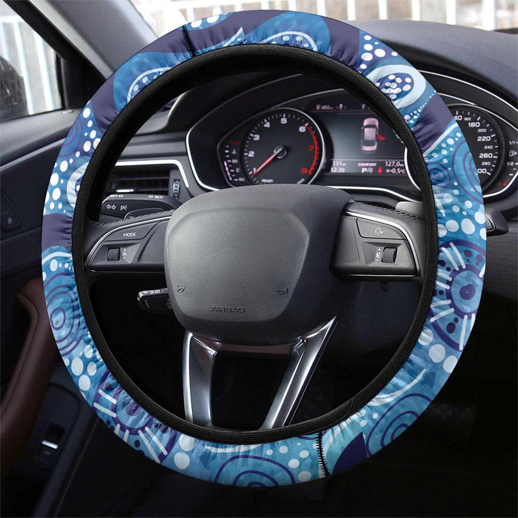 Australia Indigenous Blue Ribbon Steering Wheel Cover Mo Bros Mustache - Aussie Hoodie